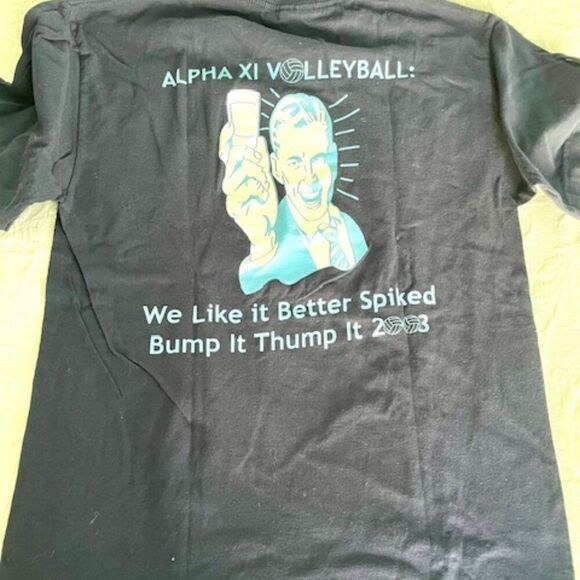 Alpha Xi Delta AZD Sorority Volleyball We Like it Better Spiked Shirt Size M - Picture 1 of 4